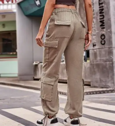 Women's Pants 2025 Fashion Latest Hot Selling Spring and Autumn New Loose Drawstring Design Denim Work Pants for Casual Sports