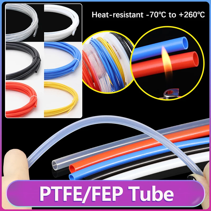 

PTFE FEP Tube Extruder J-head Rigid Pipe For 3D Printer Parts Diameter 0.5/0.8/1/1.5/2/2.5/3/4/5/6/7/8/10mm FEP Insulated Hose