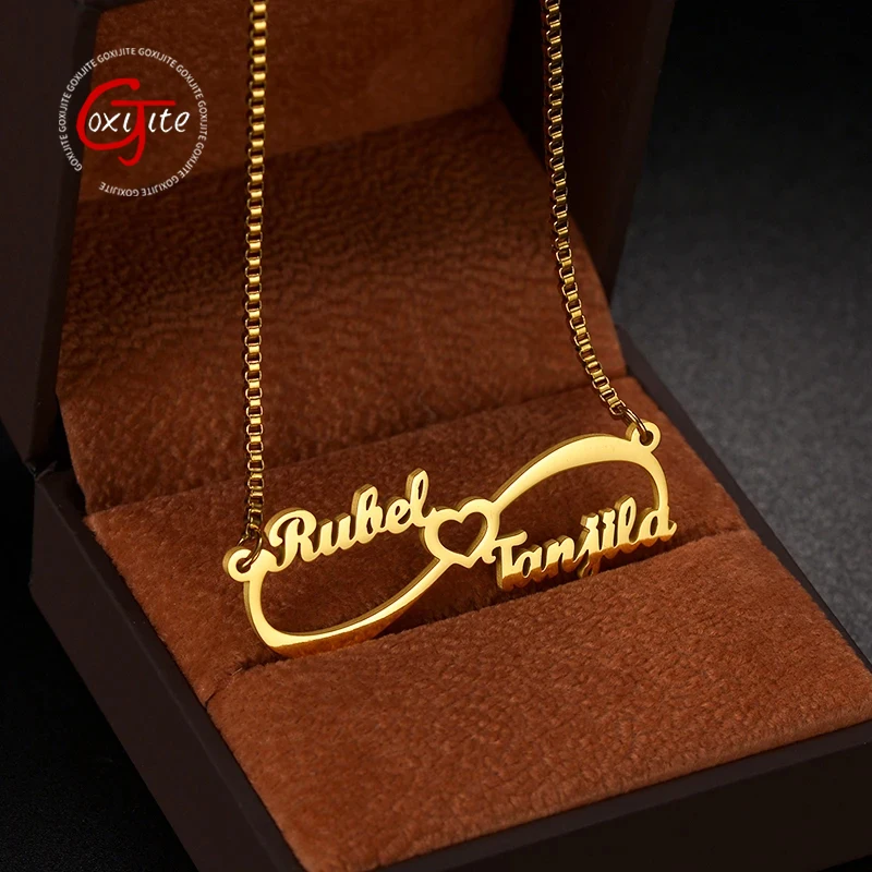 

Goxijite Custom Infinity Series Name Necklace Stainless Steel Multi Style Infinite Customized Nameplate Necklaces Women Gift