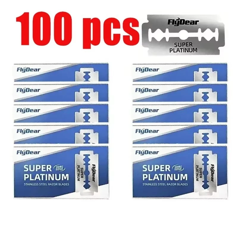 10-100Pcs Stainless Steel Razor Blade Old-Fashioned Manual Double-Sided Razor Blade Hairdressing Barber Shop Tools