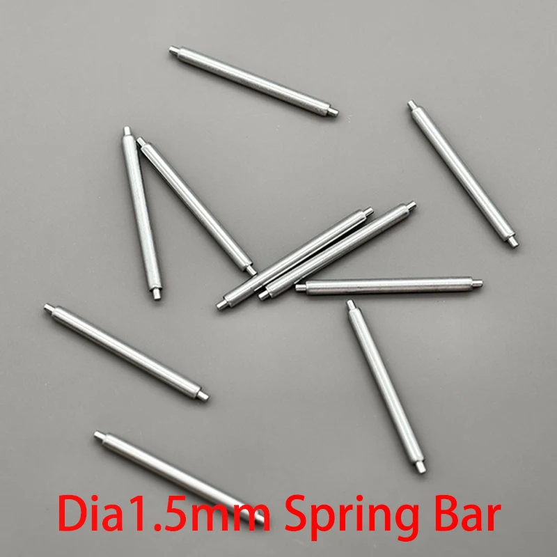 10 шт., диаметр 1,5 мм/1,8 мм, без поддержки, пружинный стержень, штифты для ремешка для часов, подходят для ширины 12-26 мм, браслет для часов, шпильки из нержавеющей стали