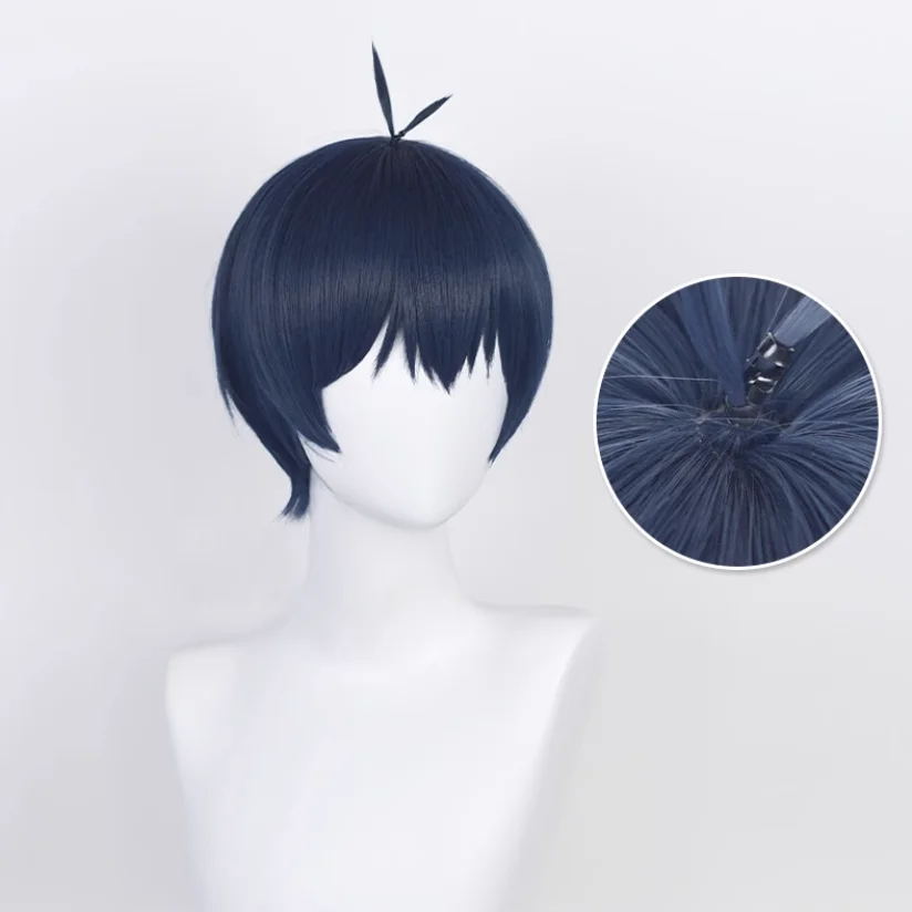 Anime Blue Lock Isagi Yoichi Cosplay Wig Cyanine Color Short Hair Heat Resistant Synthetic Halloween Party Accessories Props