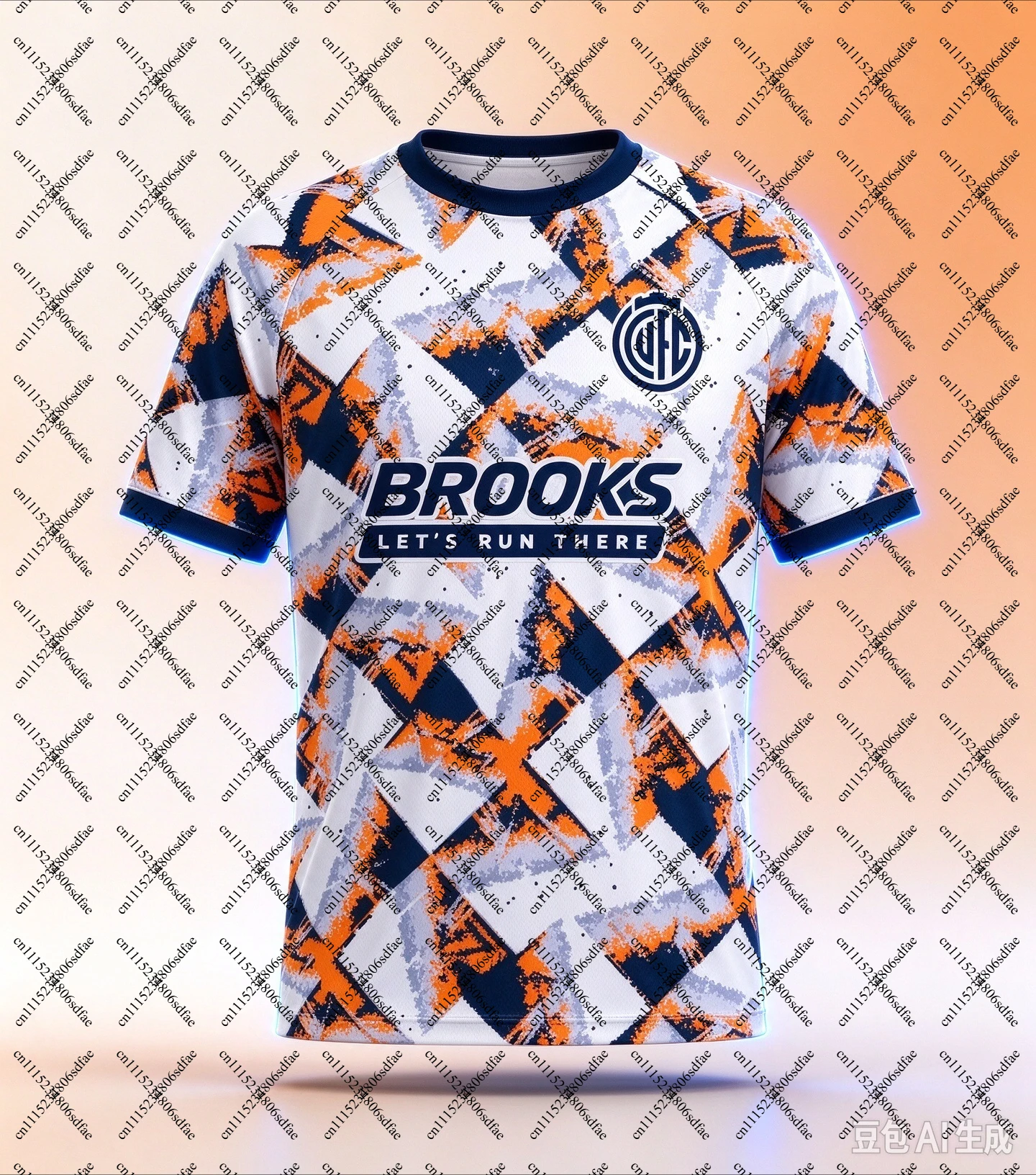 26‑27 Brooks Print Football Jersey Shirt, Men Summer New Raglan Sleeve Sports shirt, Training Breathable Quick Drying Sweatshirt
