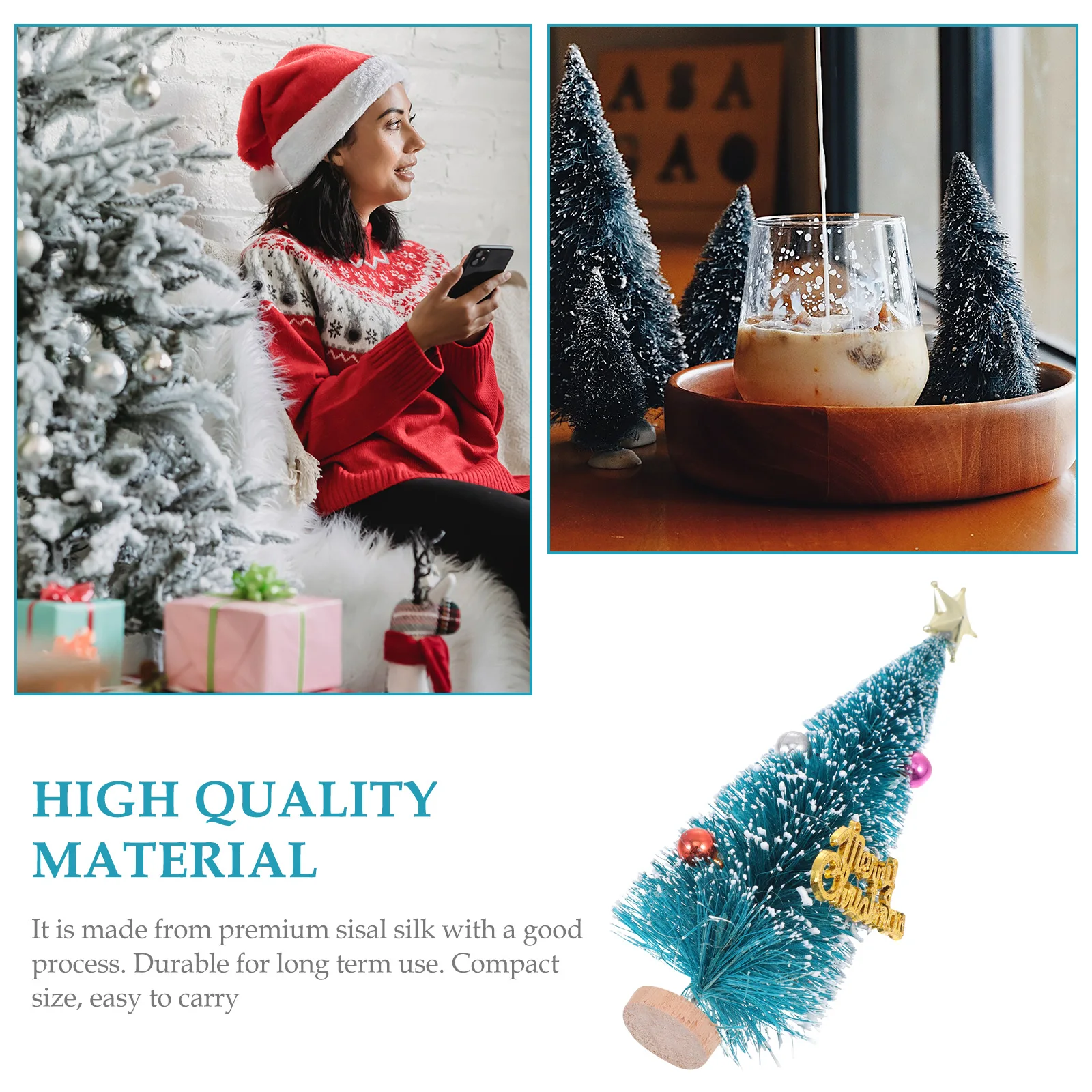 

2pcs Mini Christmas Decorations Adorable Xmas Ornament Desktop Decor Festive Home Decoration Artificial Tree Miniature Xmas Tree