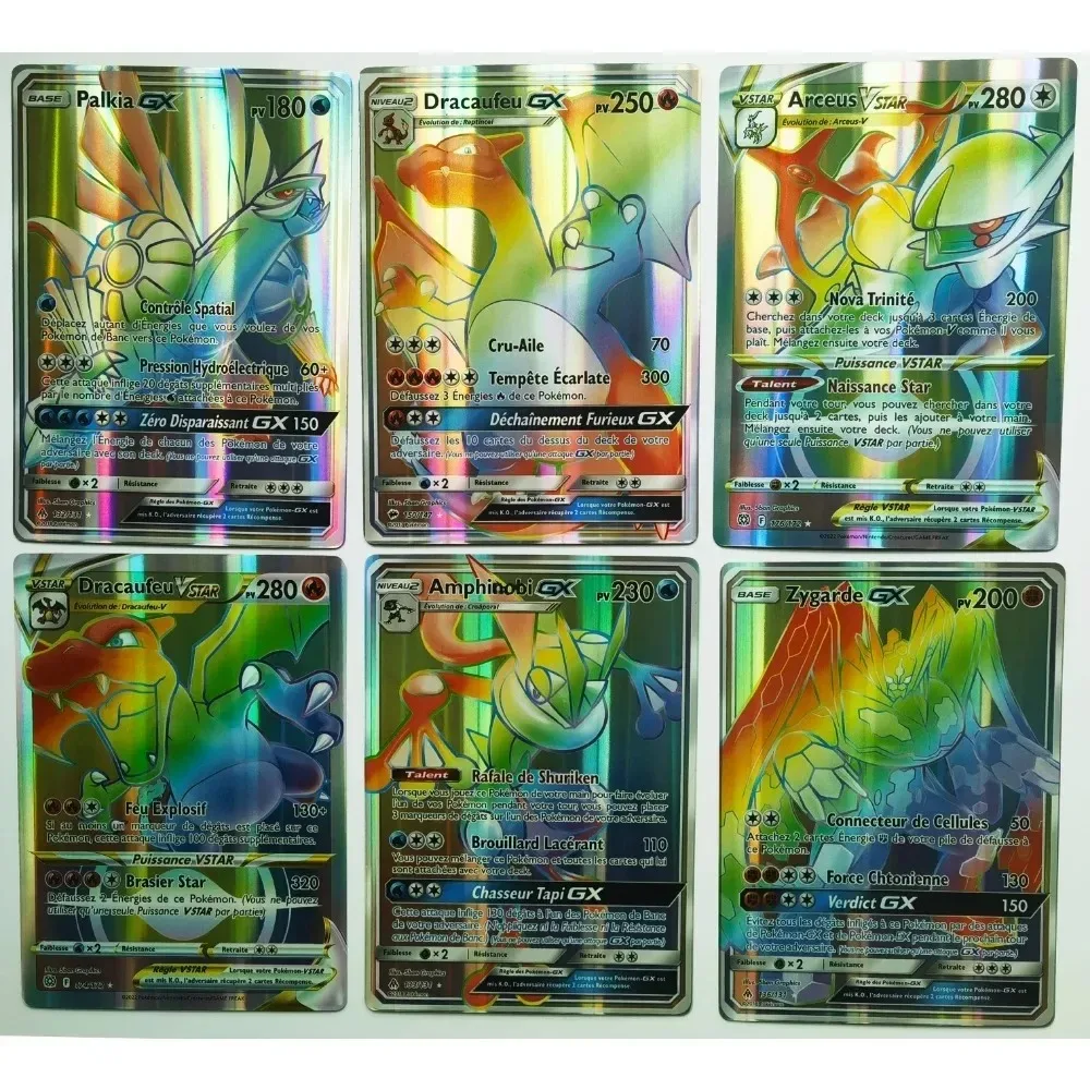 French English Extra Large Pocket Monster Card 30 Giant Letter Cards Vmax Vstar  Arceus Pikachu Charizard Super Shiny Rare Card