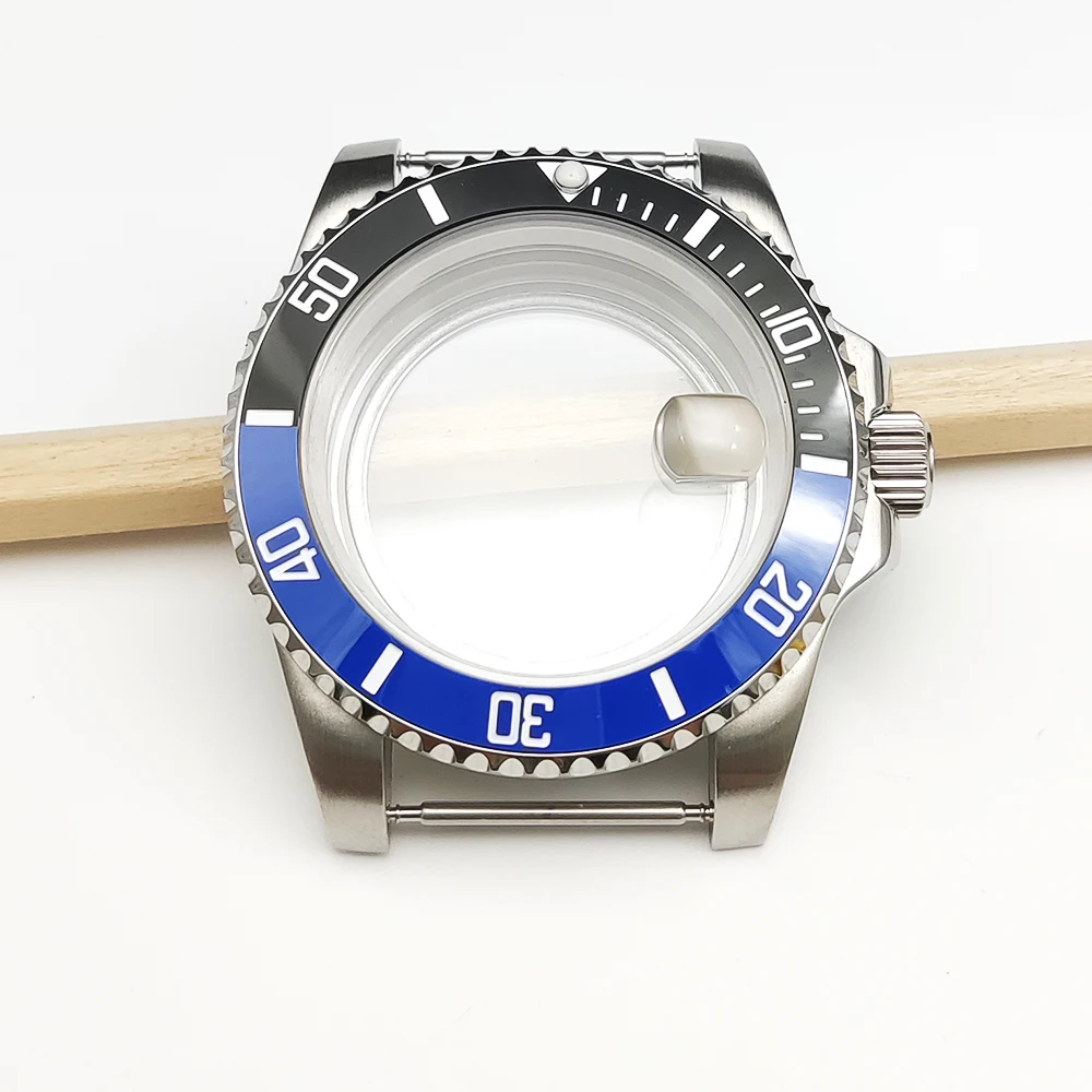 Nowa koperta zegarka 40 mm z szkłem mineralnym do mechanizmu NH35/NH36, koperta ze stali nierdzewnej z przezroczystym deklem.