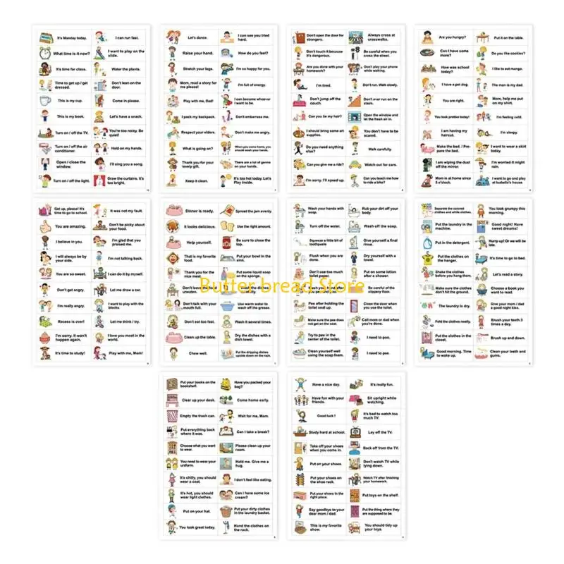 W89C Interactive English Vocabulary Sticker Educational Adhesive Language Word Labels