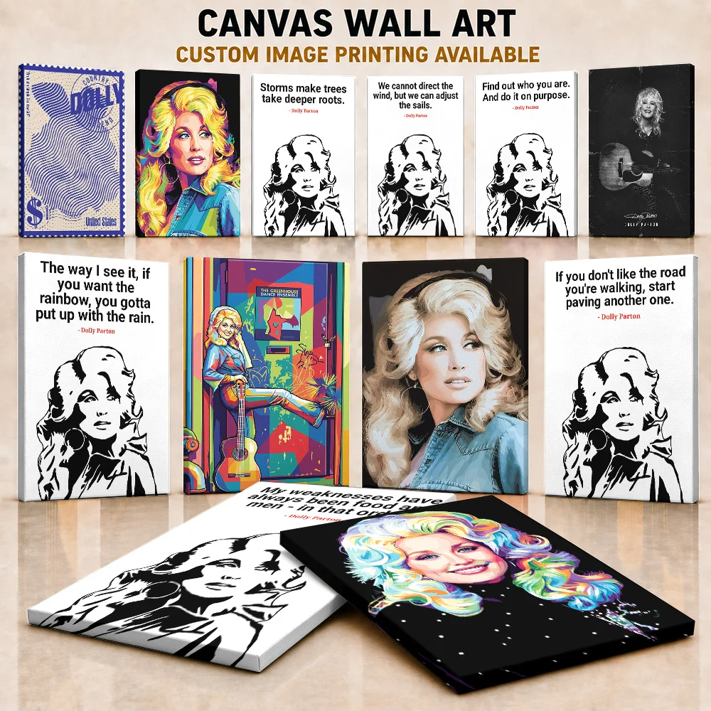 Dolly Parton Framed Canvas Print Poster Personalized Photo Country Singer Style Wall Paintings Decoration For Bedroom Fan Gift
