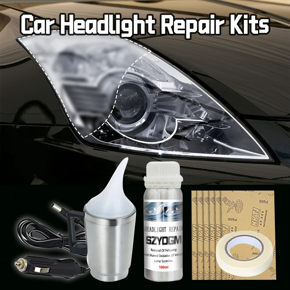 Car Headlight Restoration Kit Headlight Repair Polish Kits Car Accessories Headlamp Anti-Scratch Detailing Cleaning Maintenance