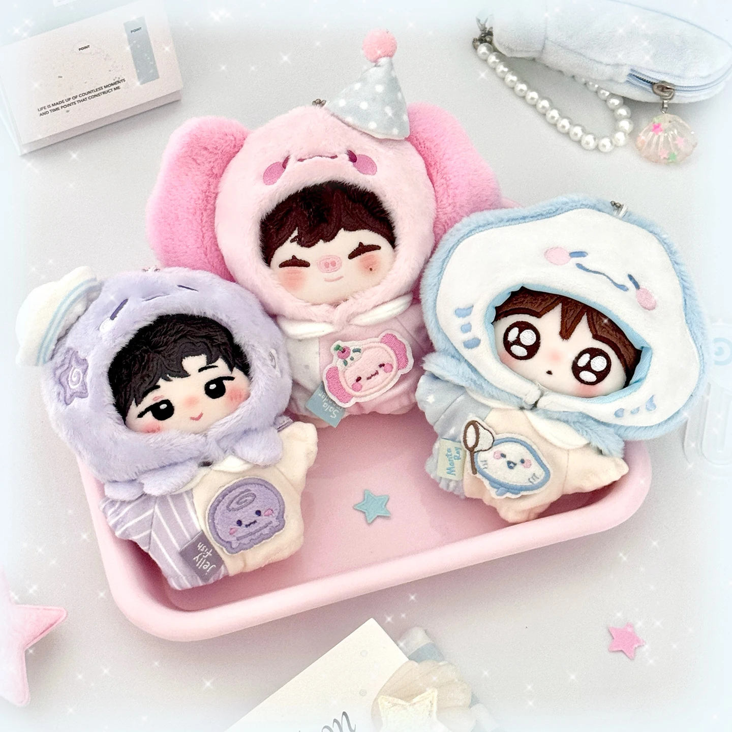 

Новая хлопковая одежда для кукол, 10 см, серия «Медуза», чехол на голову медведя для восхождения, милая универсальная детская одежда для младенцев