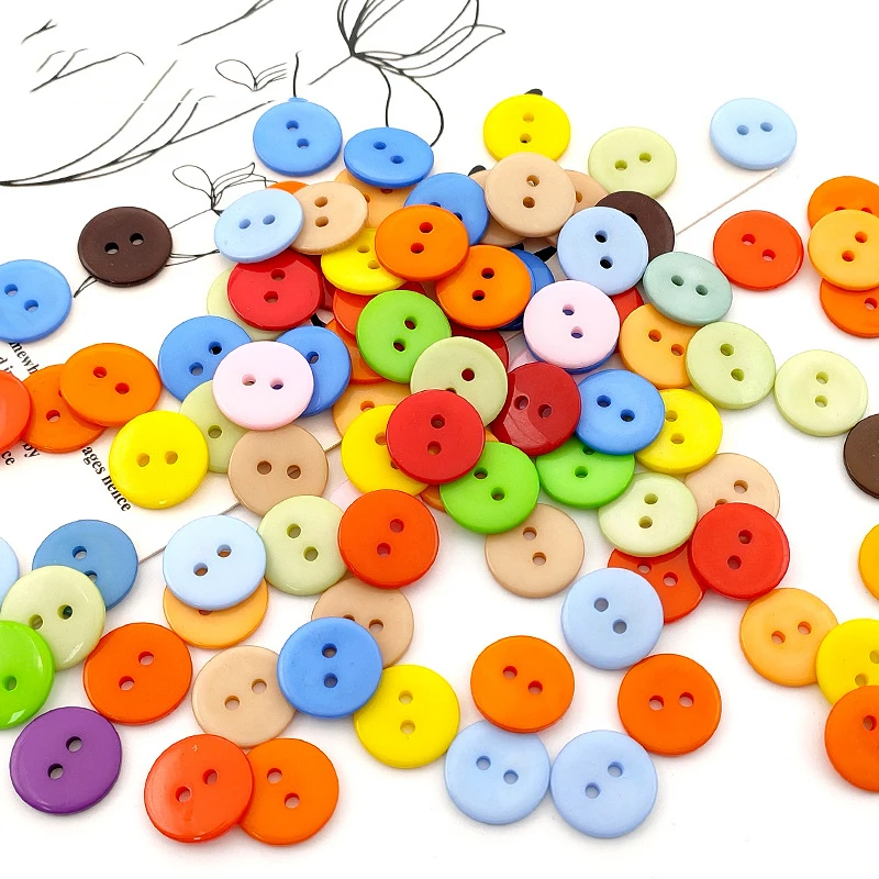 New Arrival 9-30MM Two Holes Mix Color Small Buttons Suit Pad Button Bread Round Resin Sewing Buttons DIY Scrapbooking