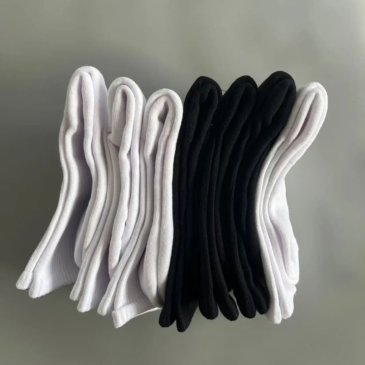 5 pares 100% calcetines de algodón para hombre Otoño Invierno calidez Color sólido toalla gruesa negro blanco elástico calcetines deportivos altos