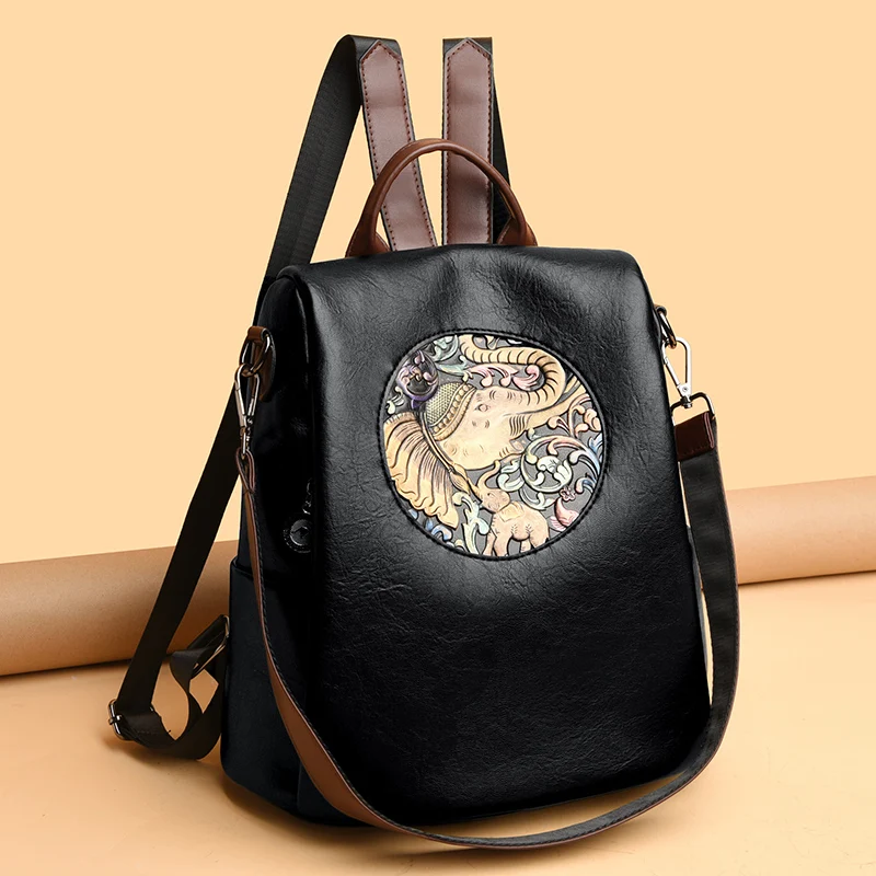 2024 New Luxury Brand Women Anti theft Bag High Quality Large Capacity Girl Backpack Retro Trendy Female Shoulder Bags Sac A Dos