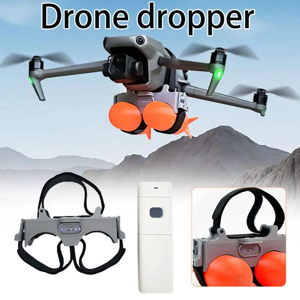 Remote Control Drone Dropper Remote Control Rescue Delivery 2 Way Releaser Double Thrower for dji Mavic 2/Mavic 3/Air 2/Air 3