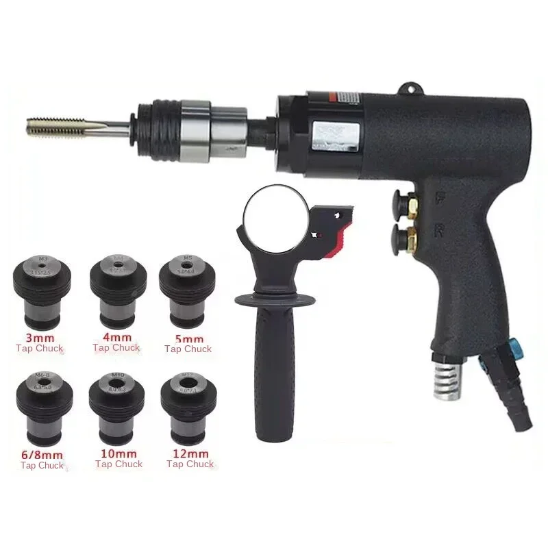 Handheld Pneumatic Tapping Machine M3-M12 Rivet Nut Gun Portable Electric Thread Tapping Drill Clamp with Pneumatic Motor