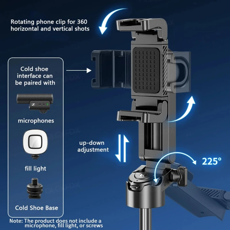 عصا سيلفي صغيرة مزودة بتقنية البلوتوث وحامل ثلاثي القوائم للتصوير الفوتوغرافي ومثبت يدوي للرماية وحامل محمول للسفر متعدد الوظائف #5