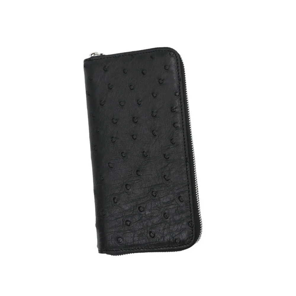 Ostrich Business Casual Long Genuine Leather Handbag Men Wallet Card Bag Men Wallets Men Wallet Long Zipper Leather Handbag Bag