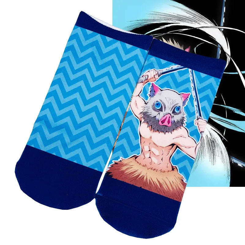 Anime Demon Slayer Kimetsu no Yaiba Kamado Tanjirou Nezuko Cosplay Socks Cartoon Halloween Props Printed Socks Ankle Socks