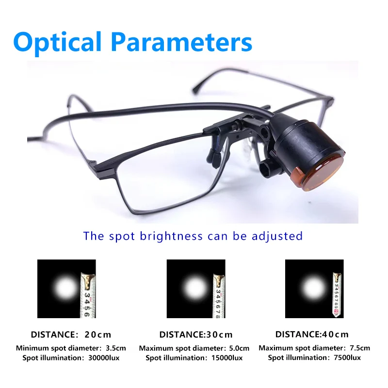 Налобный фонарь 3 Вт с зажимом для очков, стоматологическая лупа, стоматологическая лабораторная медицинская Лупа