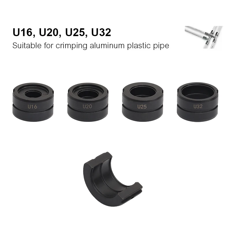 U Type Die for Pex Pipe Crimping Tool 16, 20, 25, 32mm Pressure Pipe Clamp Jaw CW-1632 Hydraulic Crimp Jaws Kit