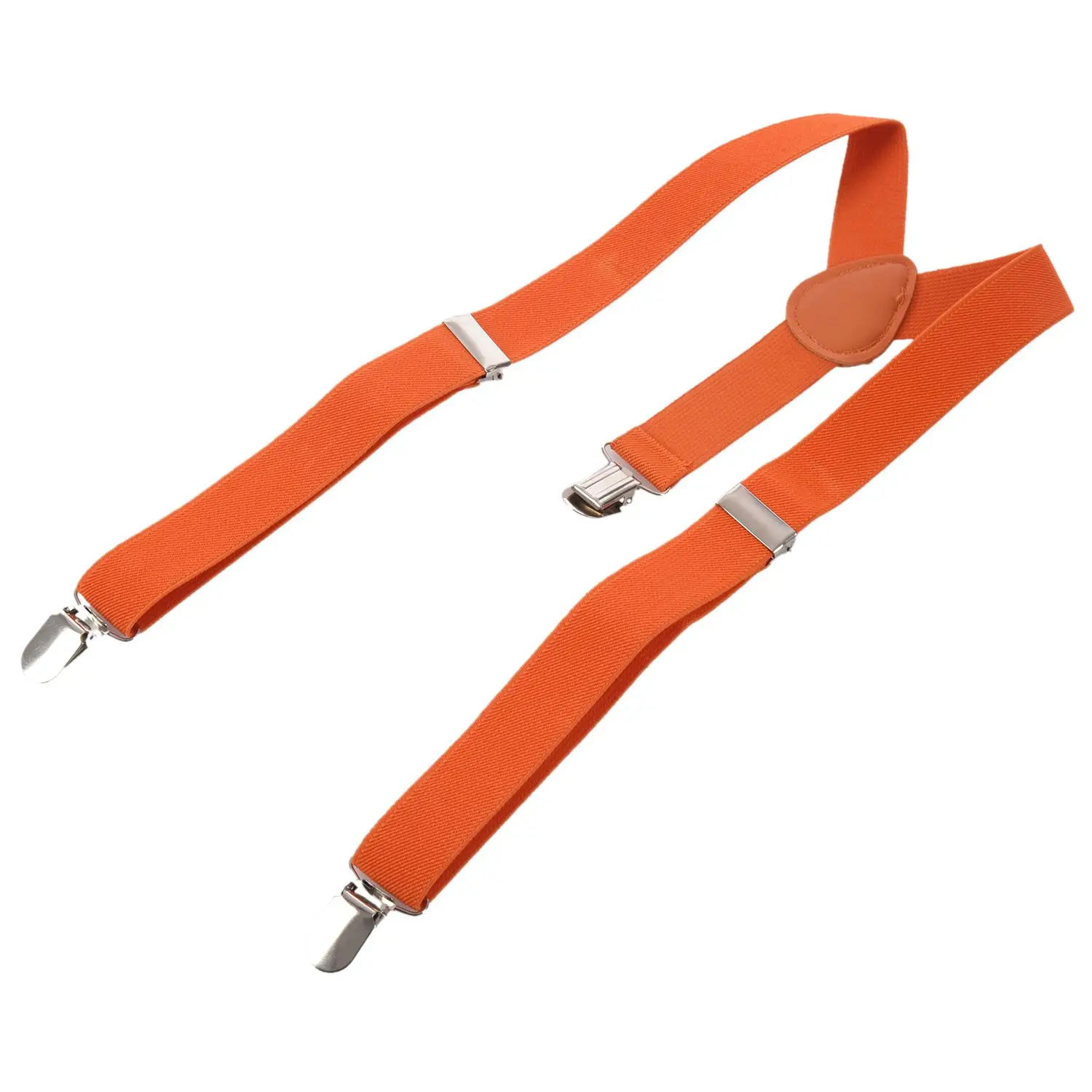 Children Kids Boys Girls Clip-on Suspenders Elastic Adjustable Braces With Cute Bow Tie orange