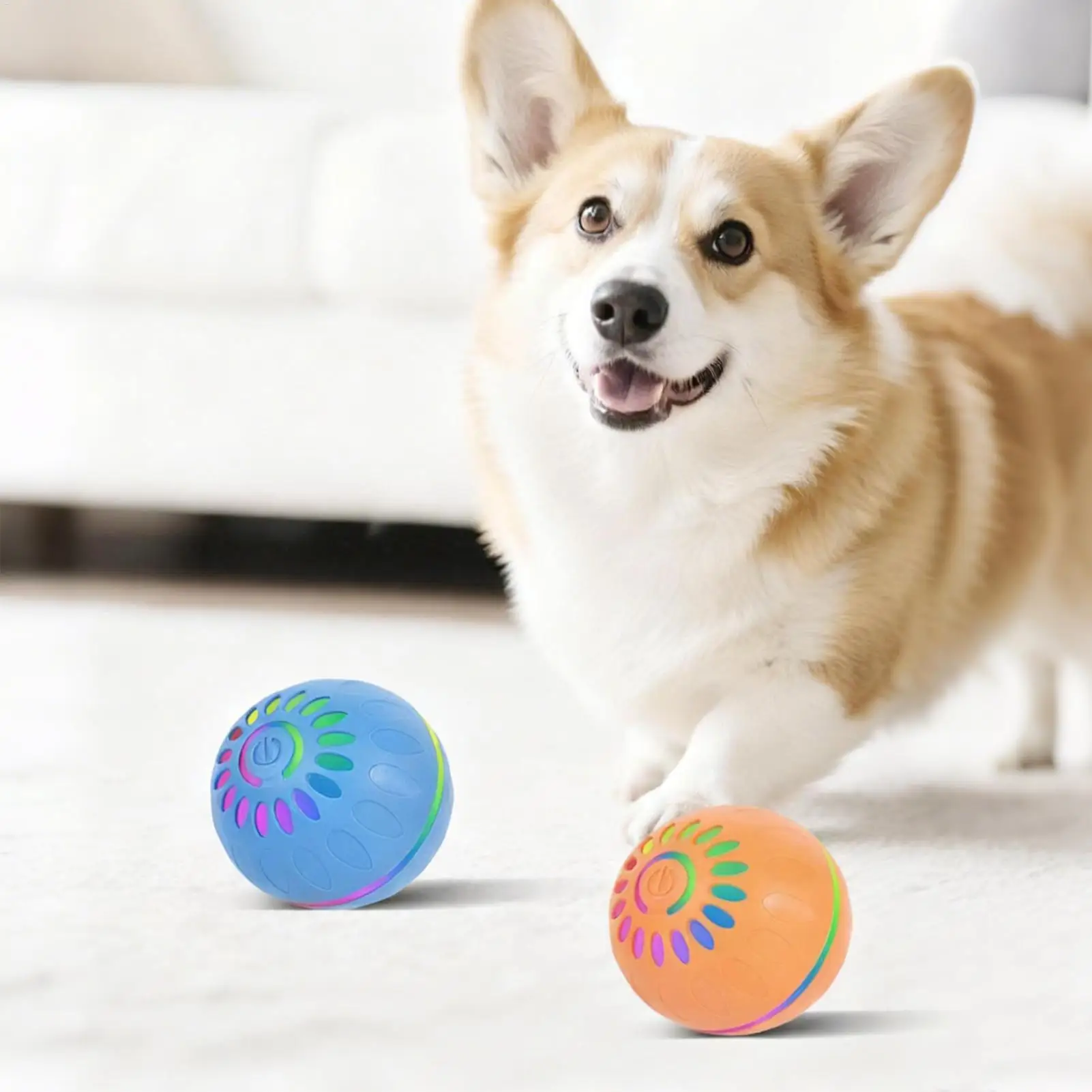 Hundespielzeugball, interaktiver rollender Ball, automatisch bewegendes Hundespielzeug, zwei Modi, wiederaufladbarer automatischer Ball, Haustierspielzeug, Zubehör für Hunde und Katzen