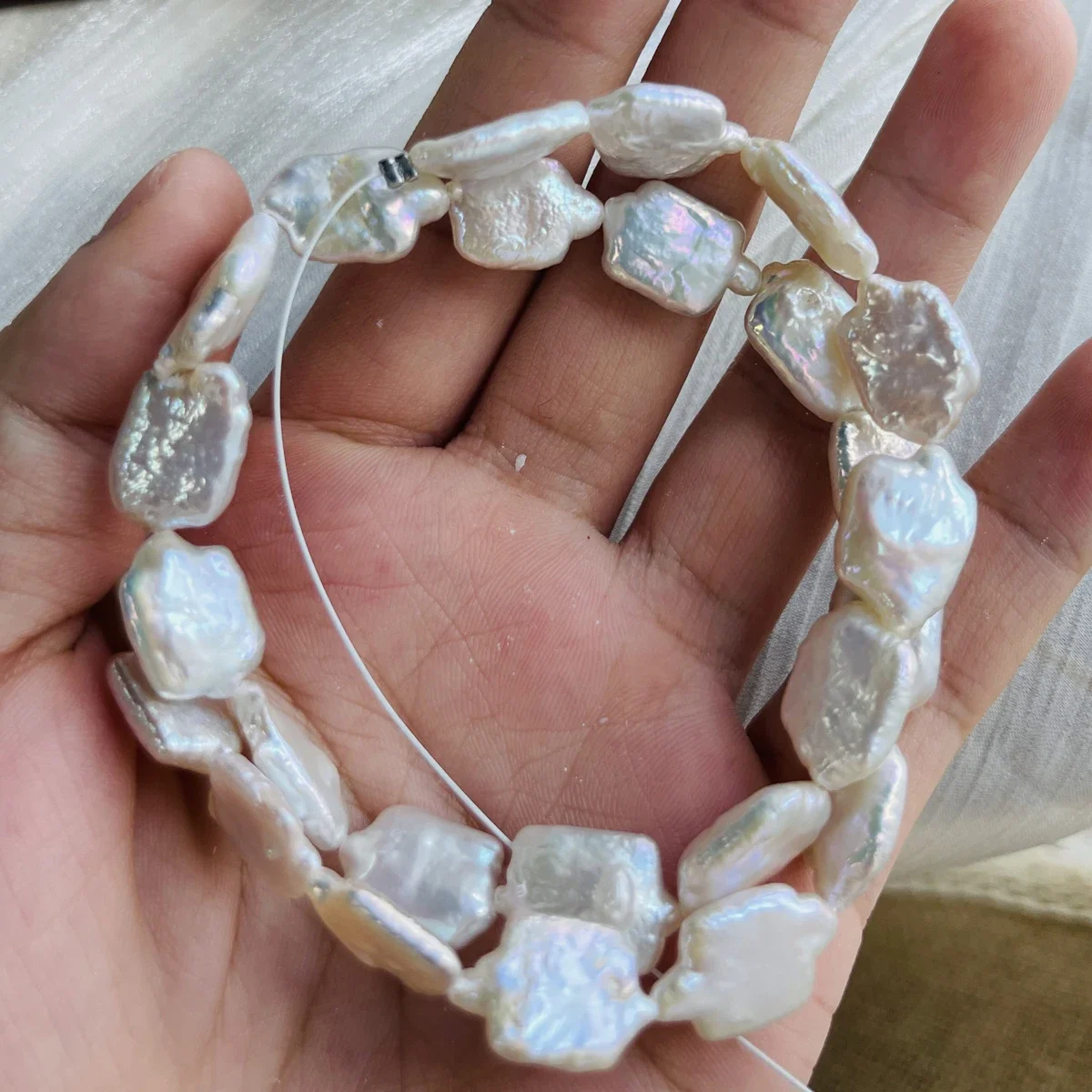 

Natural Freshwater Pearl Baroque 13x18mm Square isolation Beads Charms for DIY Necklace Bracelets Jewelry Making Accessories