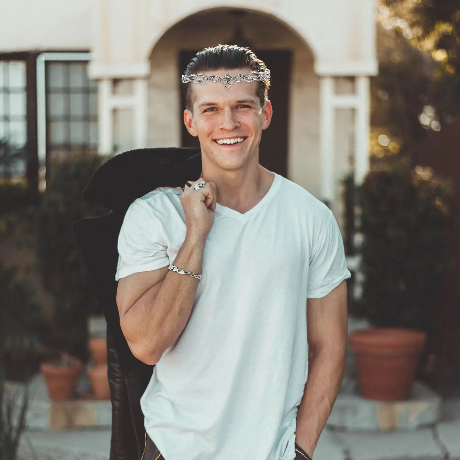 

1Pcs Vintage Alloy Retro King Crown Male Costume Party Headband Hair Accessory Cosplay Wedding Prom Men Crown Decorative Zircon