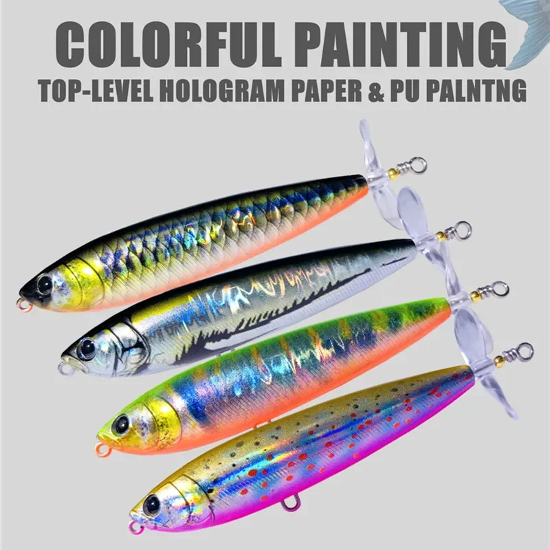GREENSPIDE Propeller Pencil Topwater Fishing Lure 95mm 12.5g Bass Fishing Tackle Fishing Accessories Saltwater Lures Fish Bait