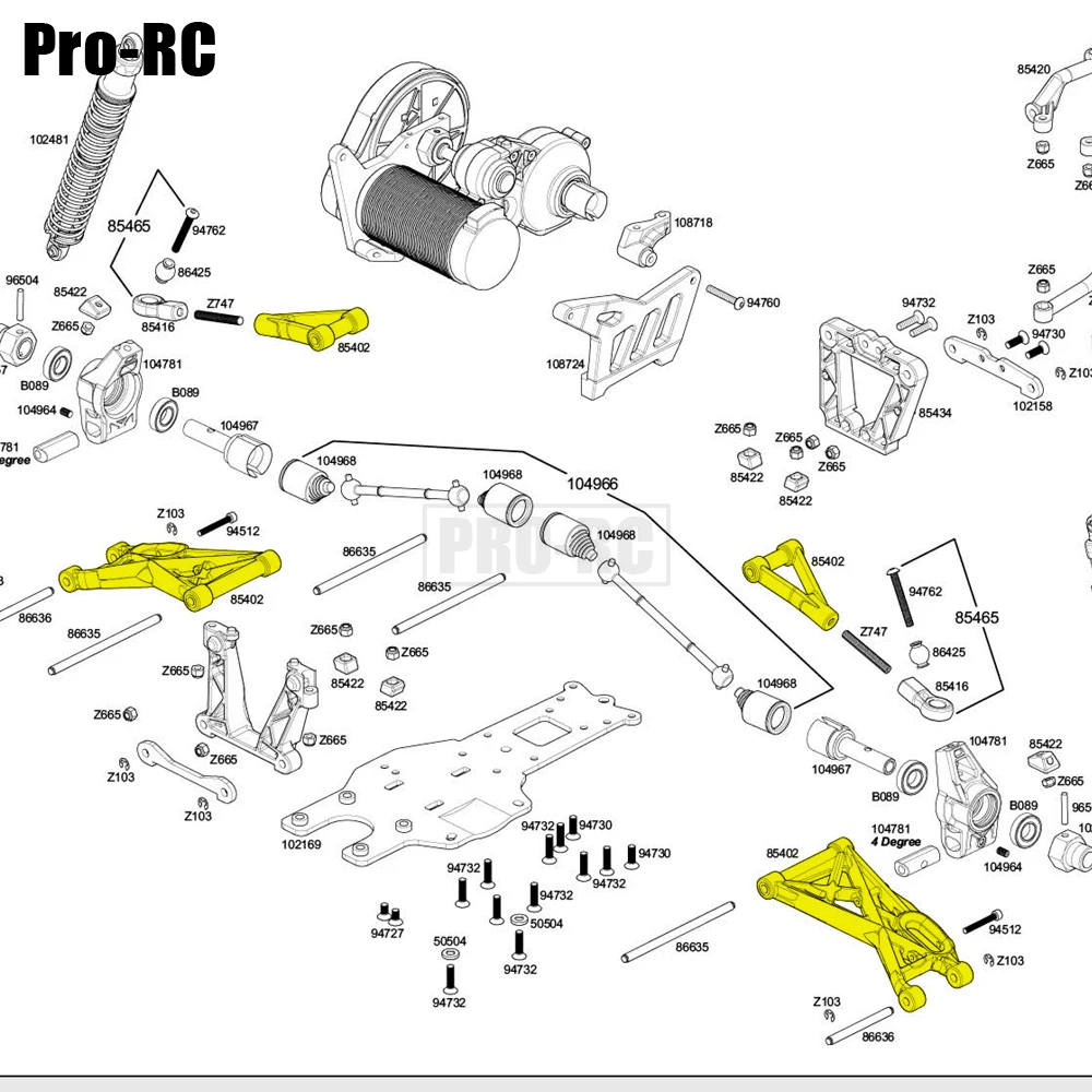 1Set Aluminum Alloy #85402 Rear Upper&Lower Suspension Arm Left & Right for RC Car 1/5 HPI Baja 5T 2.0 5SC SS 5B Flux 5R 1970