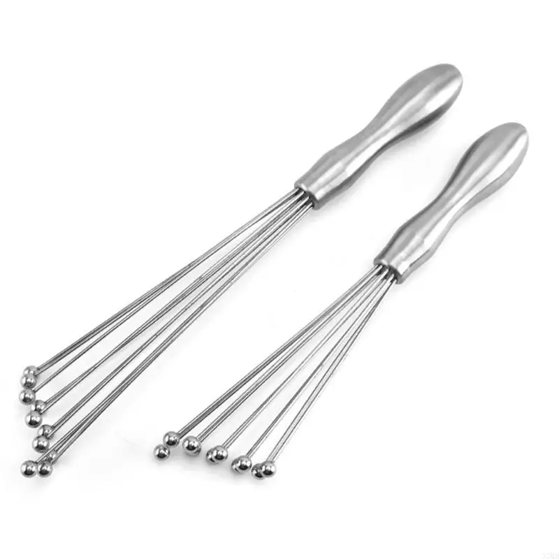 N7MD Kitchen Manual Egg Beater Steel Ball Contact Whisk Portable Multifunction Mixer Tool for Milk Drink Coffee Shake Frother