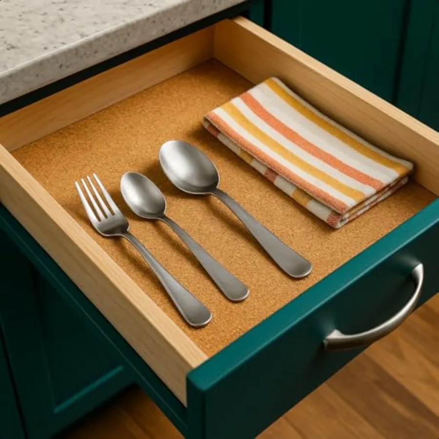 12 "x 48" لفة الفلين الطبيعي 2 مللي متر سميكة ذاتية اللصق لوحة الفلين لفة لوحات الإعلانات الجدار الشنق أدراج الحرف الرف بطانة #5