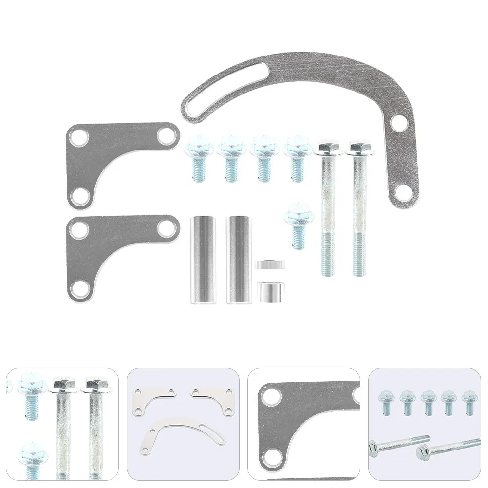 

1Set Steering Pump Bracket Steel Material Adjustable Holder for Power Steering Efficient Engine Water Pump Parts