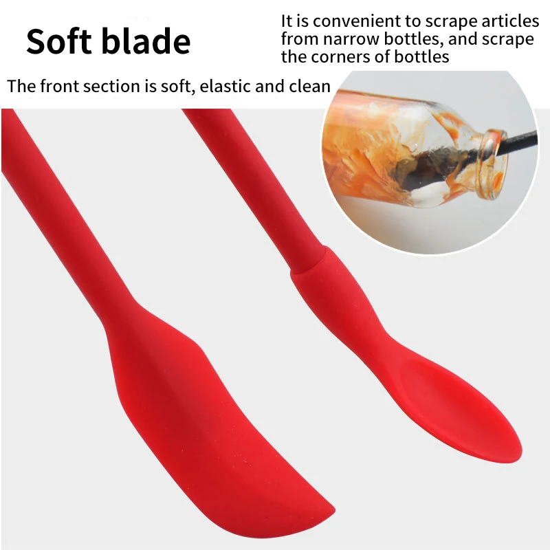 Holaroom 3PCS/6PCS Silicone Spatula Double-headed Scoop Mini Jam Scraper Cream Butter Spoon Small Tip Spatulas Kitchen Gadgets view 6