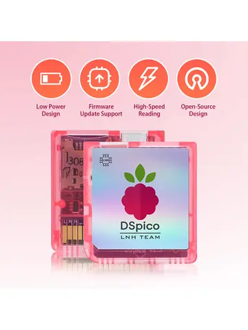 Chiscart DSpico Game Reader Cart Injection Molded Transparent Case with RP2040 MCU For NDS NDSL DSi 3DS Console