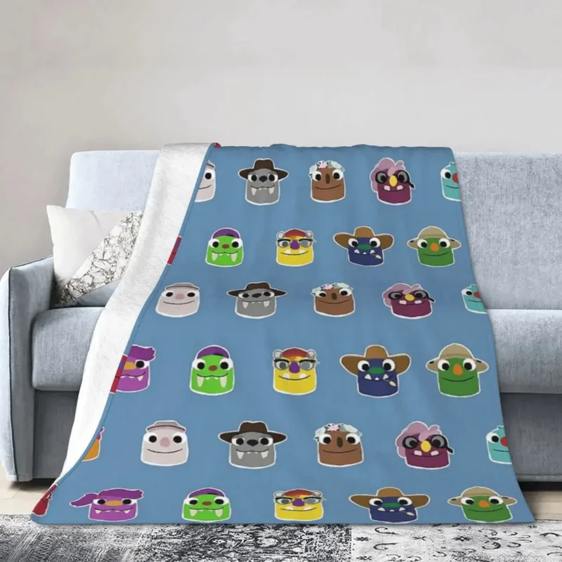 Bugsnax - All Grumpuses Blankets Soft Warm Flannel Throw Blanket Plush for Bed Livingroom Picnic Travel Home Sofa