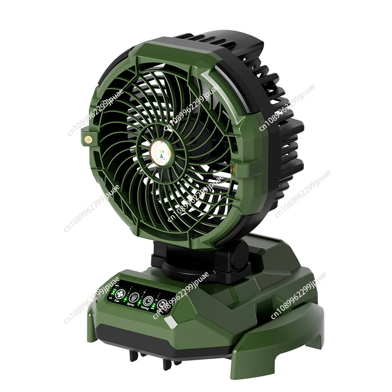 Portable Outdoor Camping Misting Cooling Fan Large Tank Rechargeable Fan With LED Long Standby