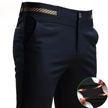 Black Suit Pants for Men Spring and Autumn Stretchy and Non-Ironing Office Trousers Slim Fit Formal Pants for Men Dress Pants 2
