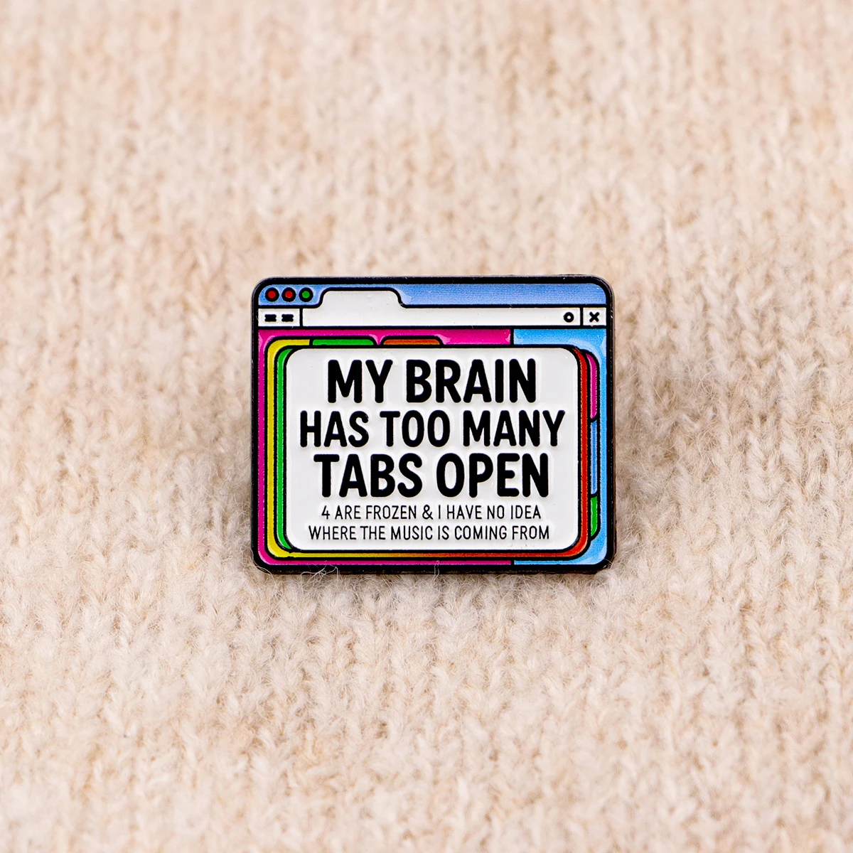 "MY BRAIN" Enamel Pin, Creative Brooch for Accessories