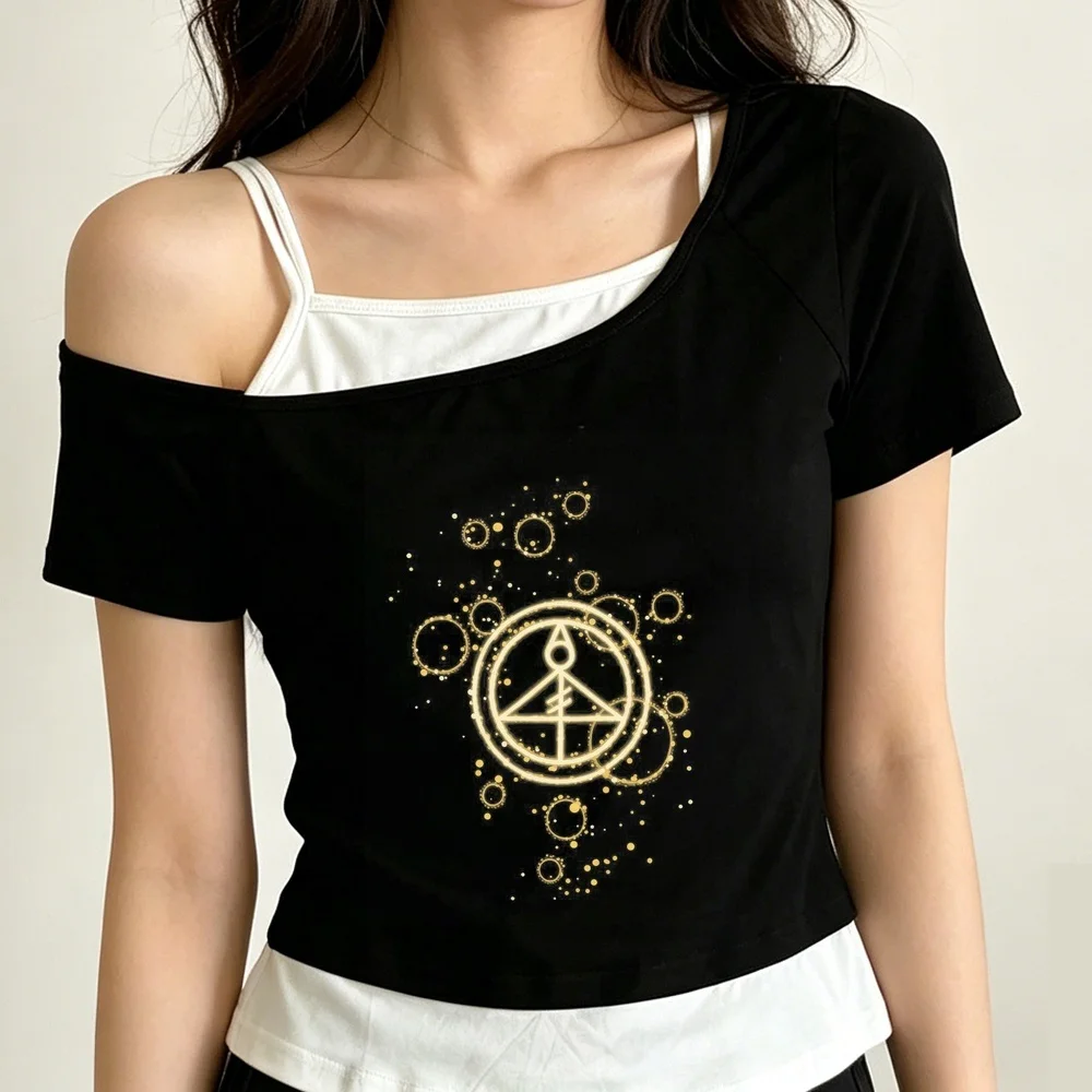 the Owl House cropped top girl jojifuku 2000s cutecore shirt 2000s gothic dollette meme harajuku
