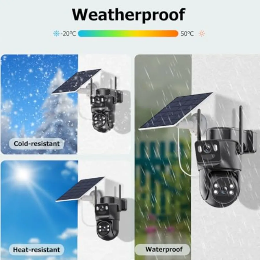 Outdoor solar security camera night view
