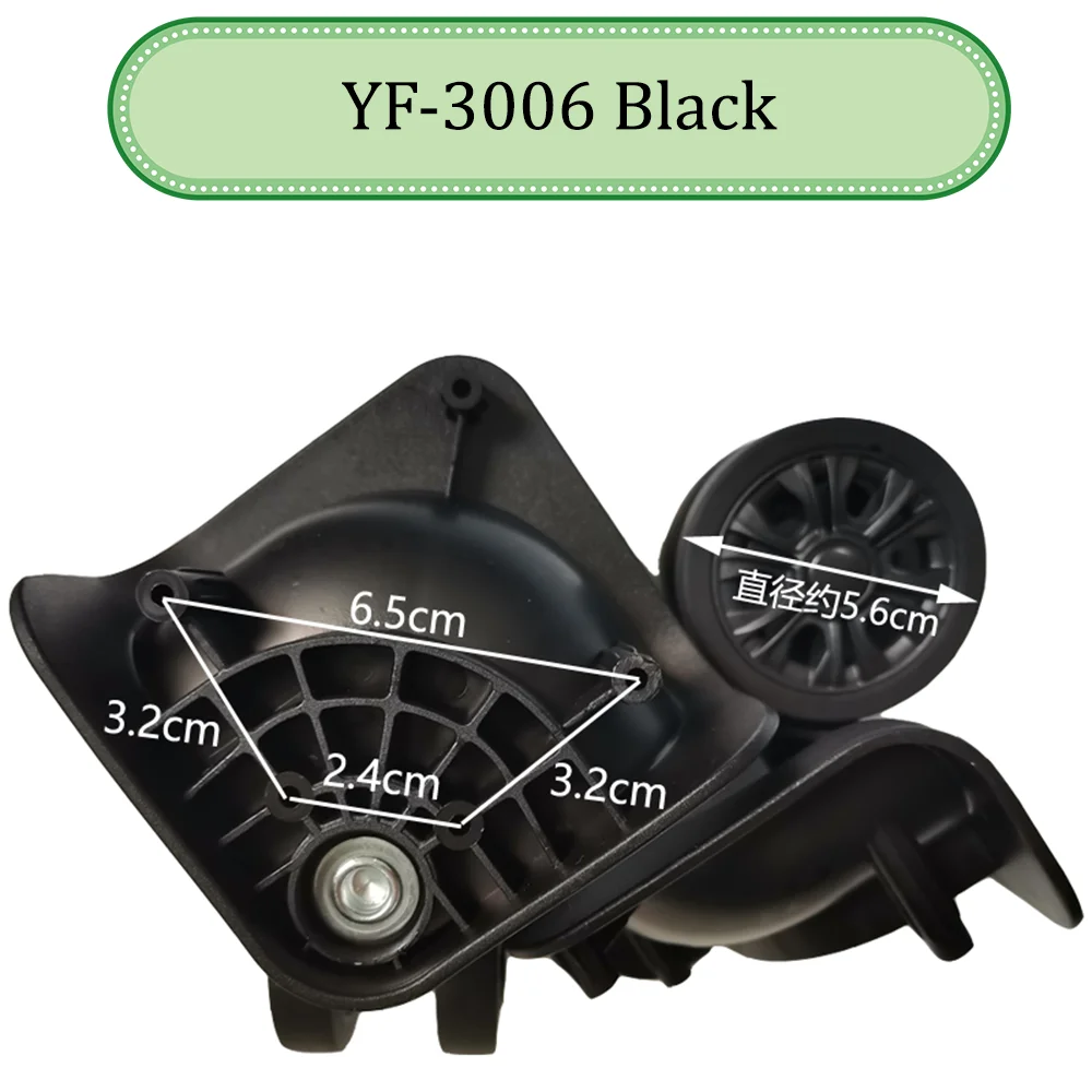 Roulettes coulissantes de poulie de bagage de remplacement de roue universelle noire, étui de chariot, réparation silencieuse résistante à l'usure, YF3003