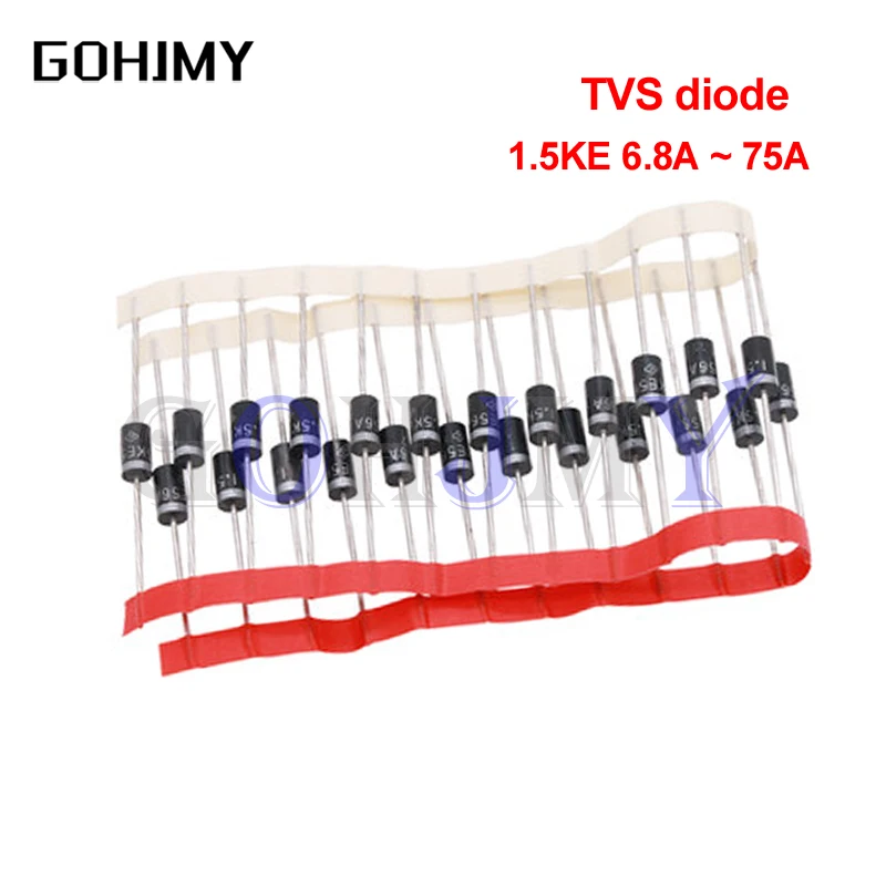 10PCS TVS diode 1,5 KE6,8 A 1,5 KE12A 1,5 KE15A 1,5 KE18A 1,5 KE20A 1,5 KE24A 1,5 KE27A 1,5 KE30A 30A 24A 20A 18A 15A 12A 6,8 A 6A8