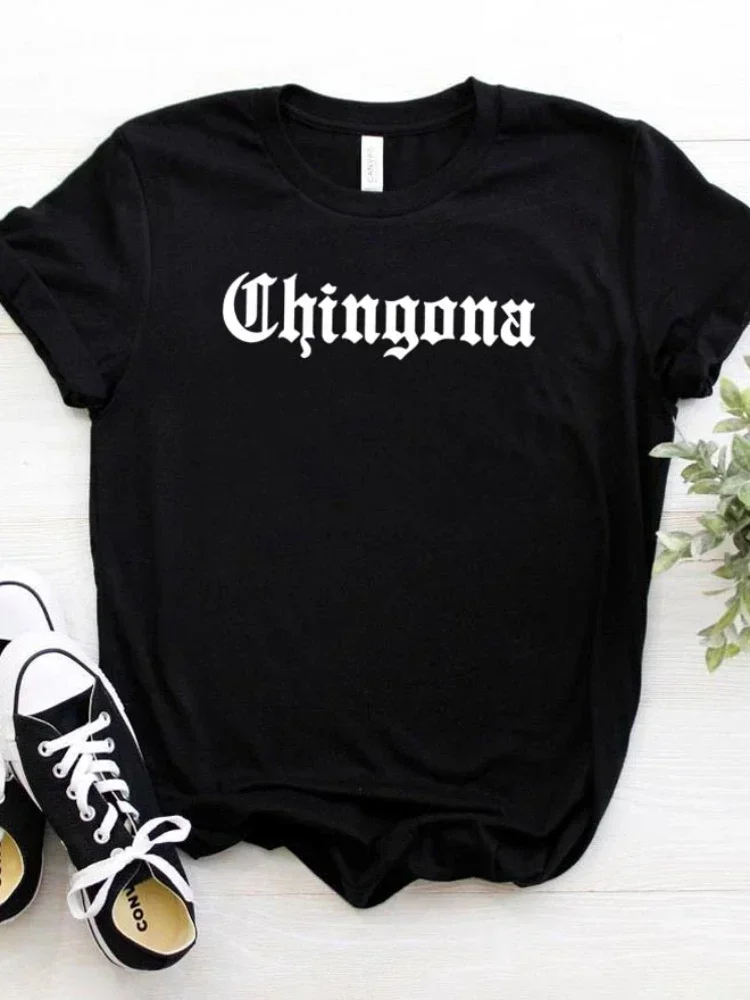 Maglietta da donna Chingona Letters Mexico Latina Tshirt donna manica corta O collo allentato maglietta causale da donna top harajuku