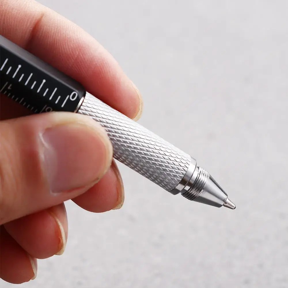 Aluminum DIY Level Meter Gadget Pen Tool With Scale Flat-blade Screwdriver Cross Screwdriver Replacement refill Ballpoint Pen