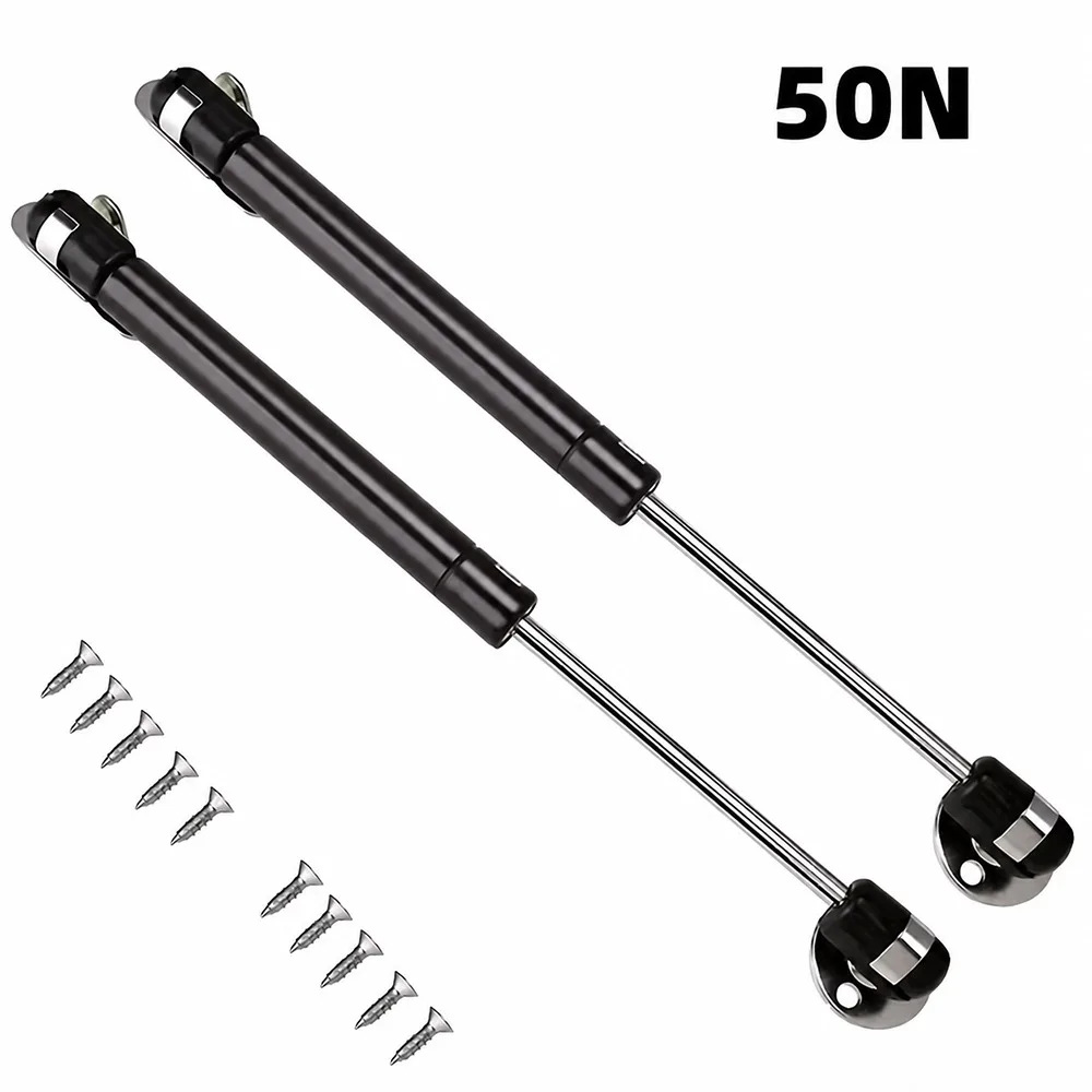 1Pair ABS Head Iron Copper Gas Spring Shock Strut 1.5cm Shaft Diameter 20N-200N Pressure Hydraulic Piston Support Flat Base
