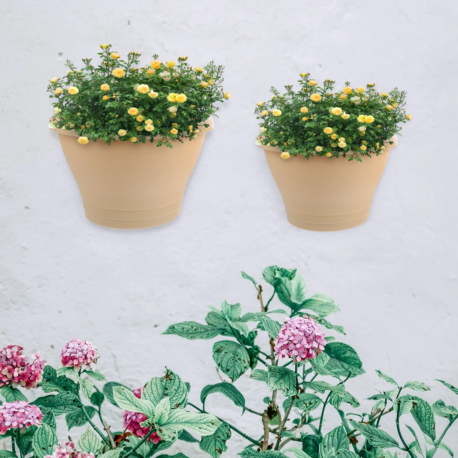 2Pcs High Class Hanging Plant Containers Fine Workmanship Wall Use Perfect Gift Home Flower Hanging Pots Plastic Flower Pots