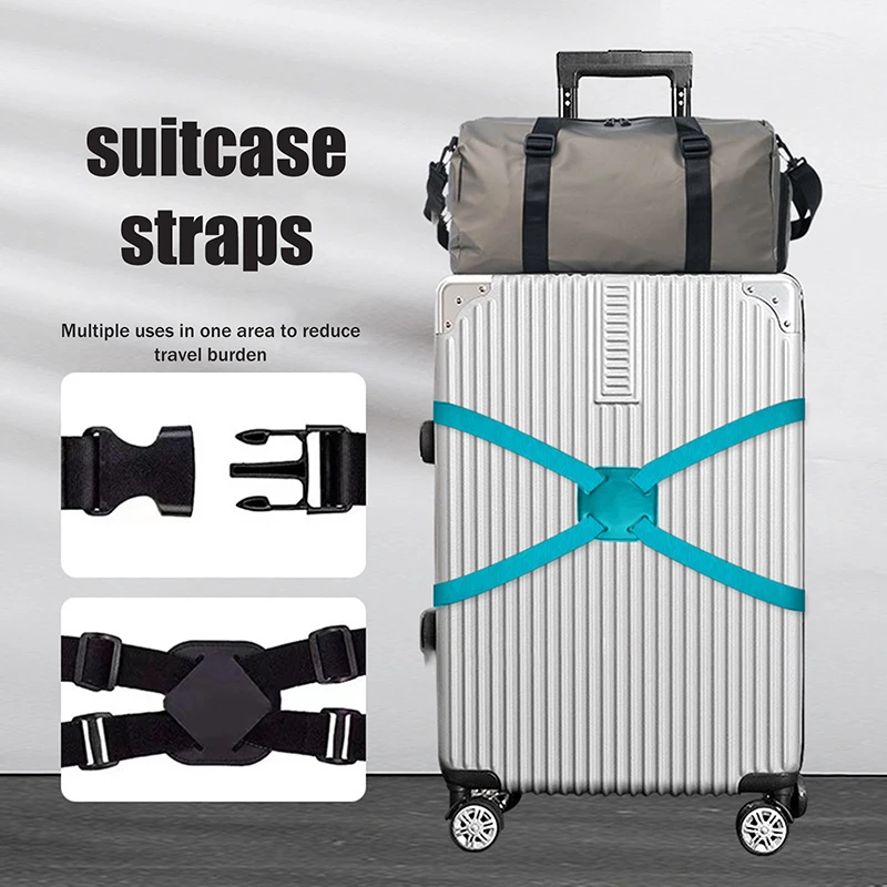 Luggage Strap Elastic Adjustable Suitcase Tie Strapping Tape Luggage Fixing Strap Secure Anti-theft Bundling Belt For Travel