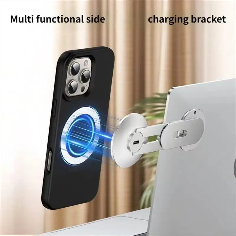 

Compact Rotating Phone Stand Foldable Holder Base With Mount And Wireless ChargingFor Space Saving Setups K92C