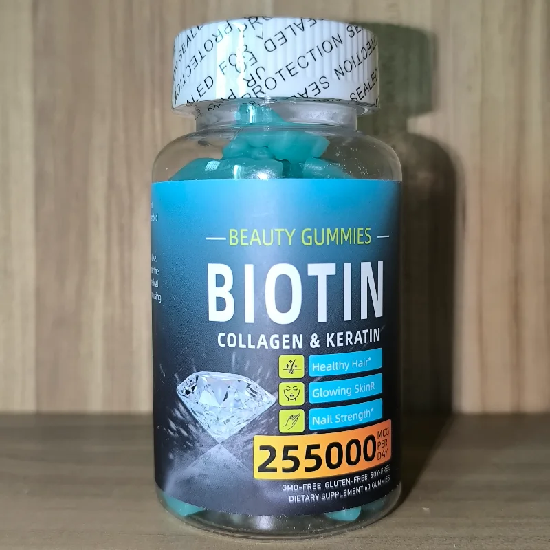 

Biotin Vitamins Natural Gummies, Collagen Supplement Maintains Skin Elasticity Supports Skin Hair Nail Health freight free